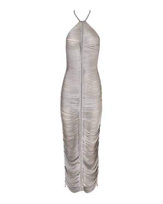 Francesca Miranda White Solar Aqua Handmade Dress