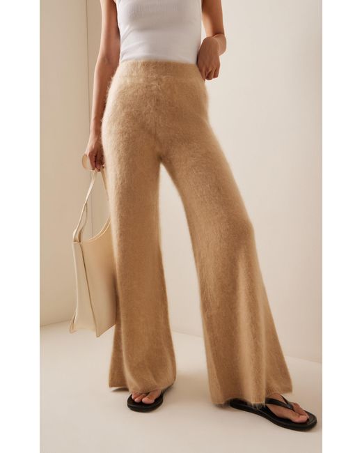 Lisa Yang Natural Ellery Brushed Cashmere Flared Pants