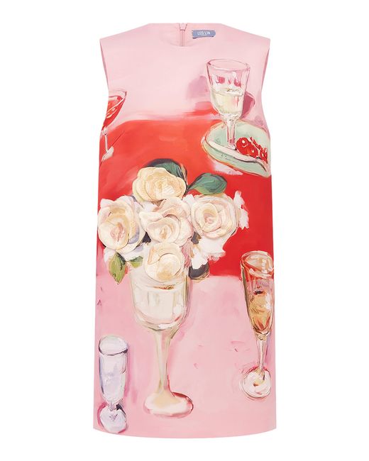 LEO LIN Pink Yvonne Embroidered Mini Dress