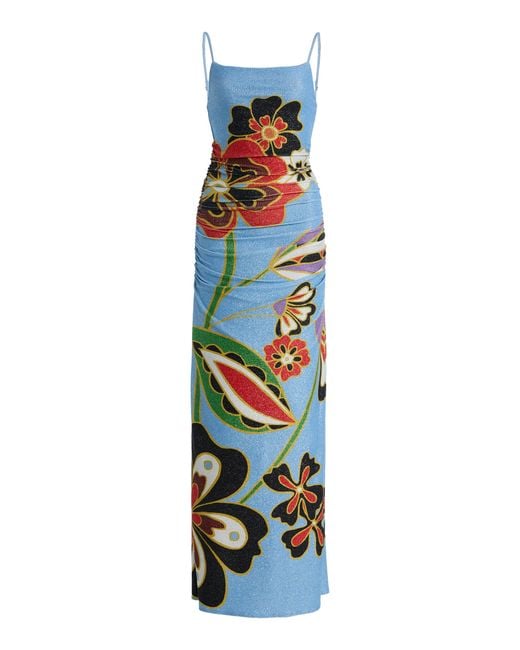Cala De La Cruz Blue Exclusive La Isla Kim Jersey Maxi Dress