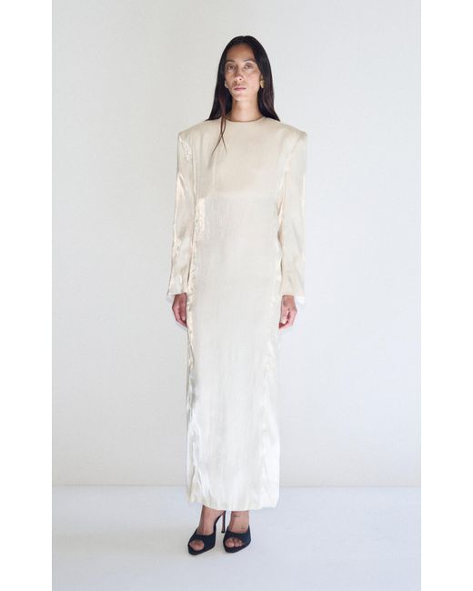 DARKPARK White Carlijn Plisse Maxi Dress
