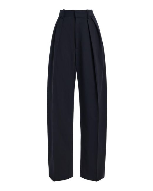 Kallmeyer Blue Joel Pleated Straight Leg Wool Suiting Trousers