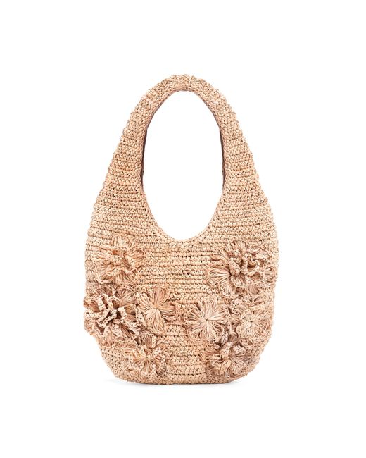 Emm Kuo White Pinet Mini Raffia Tote Bag