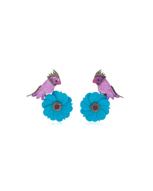 Amrapali Blue 14K-Stone Earrings
