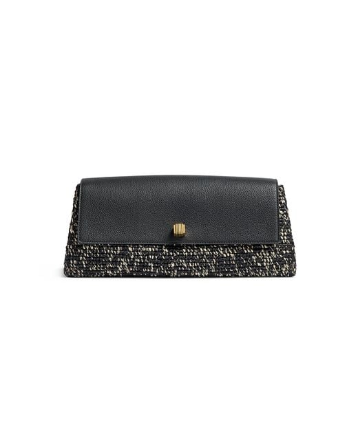 Khaite Black Audrey Raffia Clutch
