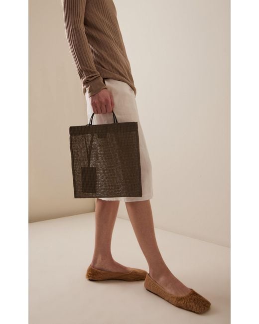 The Row Black Barn Woven Mini Tote Bag