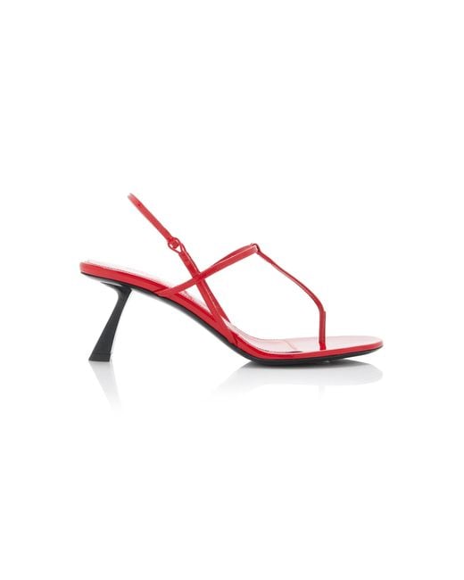 Khaite Red Linden Patent Leather Sandals