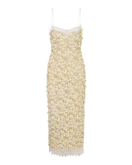 LoveShackFancy Natural Harlette Shell Embroidered Dress