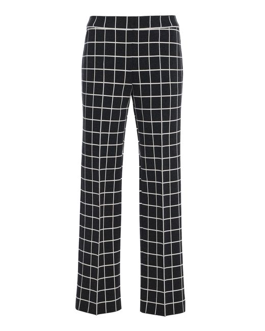 High Sport Black Louis Windowpane Cotton-Blend Knit Cropped Pants