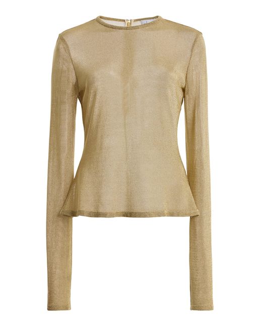 Mel Usine Natural Sophie Chainmail-Knit Long-Sleeve Shirt