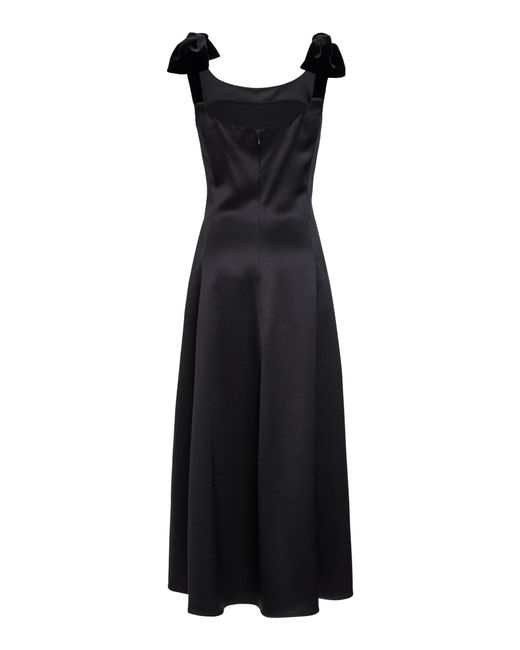 Chloé Black Wool-silk Satin Maxi Dress