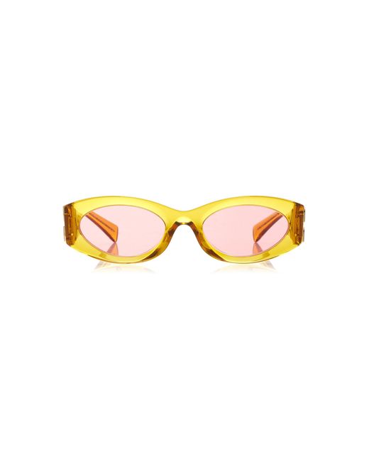 Miu Miu Orange Glimpse Oval-frame Acetate Sunglasses