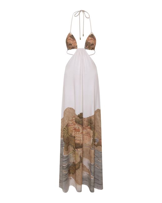 ANDRES OTALORA White Calma Profunda Maxi Cover-Up