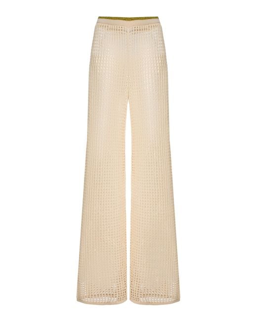 Escvdo Natural Atuq Knit Wide-Leg Pants