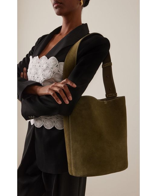 LIE STUDIO Green The Norma Suede Tote Bag
