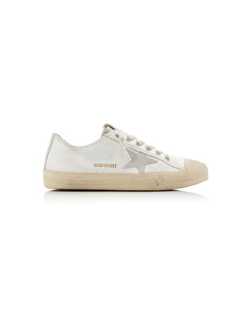 Golden Goose Deluxe Brand White V-star 2 Suede-trimmed Leather Sneakers