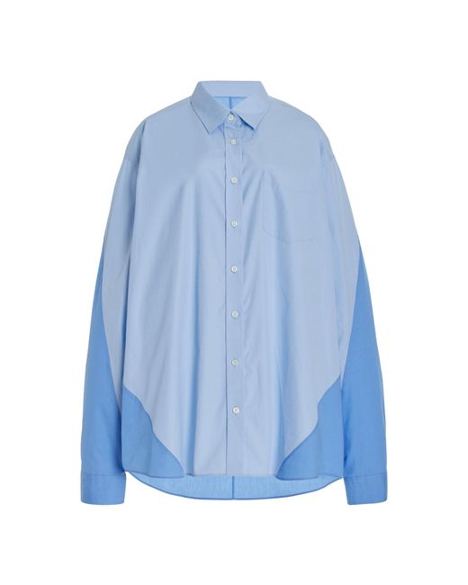 Peter Do Combo Twisted Oversized Cotton Shirt in Blue | Lyst