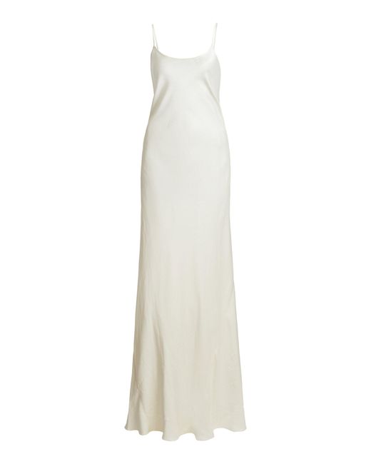 Victoria Beckham White Satin Slip Dress