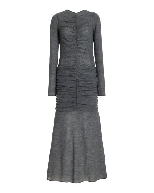 Moré Noir Gray Lauren Knit Wool-blend Maxi Dress