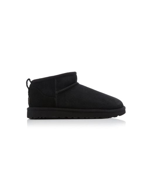 Ugg Black Classic Ultra Mini Sheepskin Ankle Boots