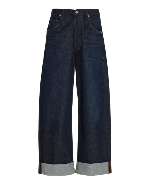 Citizens of Humanity Ayla Baggy Cuffed Cropped Jeans in Blue | Lyst