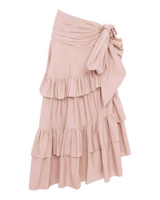 Chloé Pink Ruffled Cotton Maxi Skirt