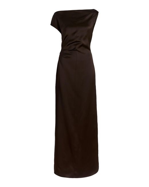 Proenza Schouler Brown Margot Satin Maxi Dress