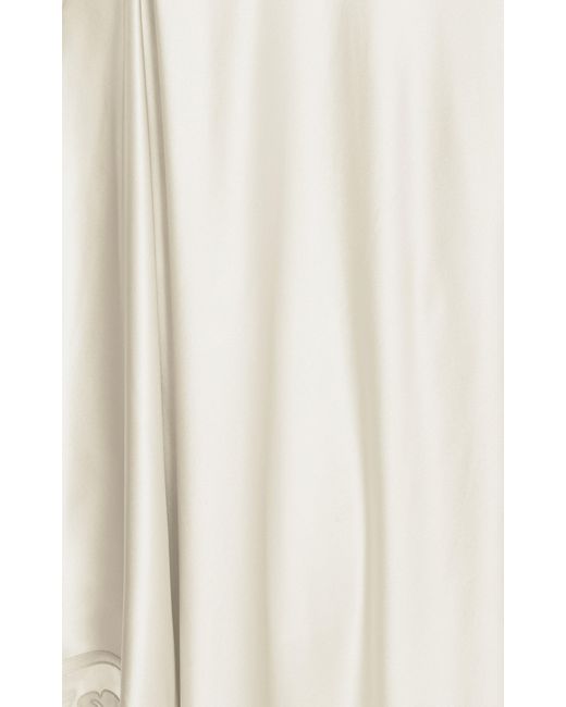Ulla Johnson White Cressida Lace-trimmed Silk Midi Skirt