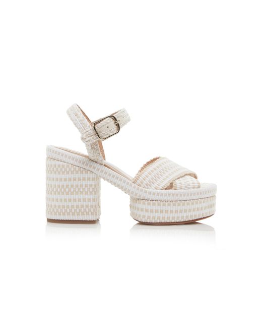 Chloé White Odina Woven Platform Sandals