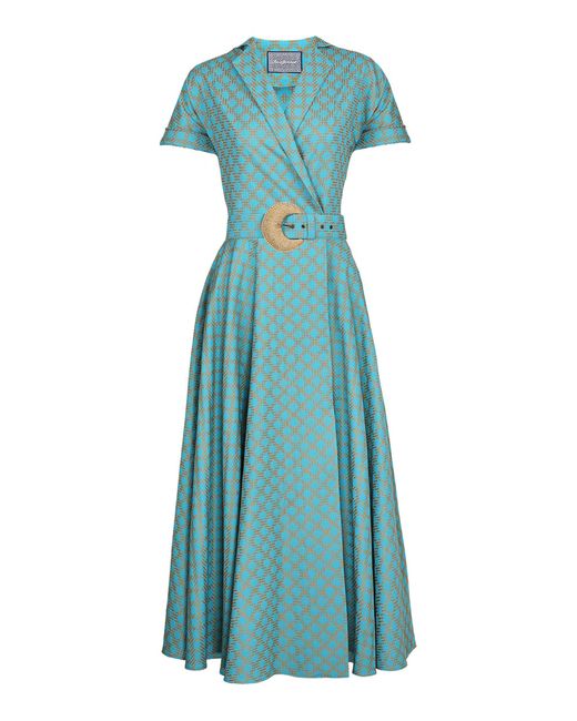 Lena Hoschek Blue Celina Cotton Midi Dress