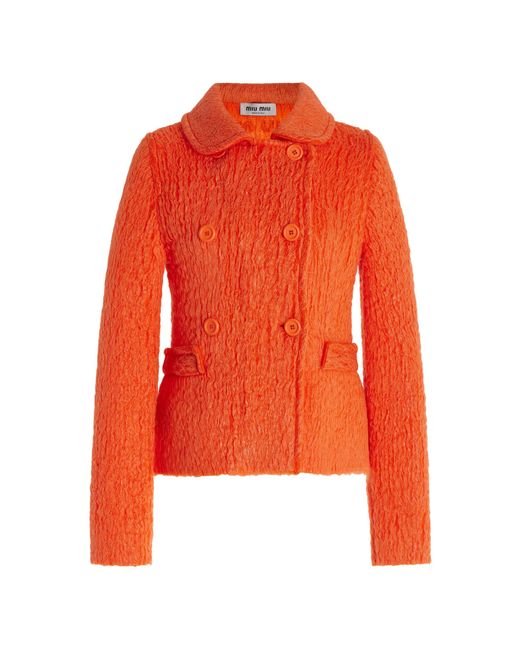 Miu Miu Orange Tailored Mohair-wool Jacket