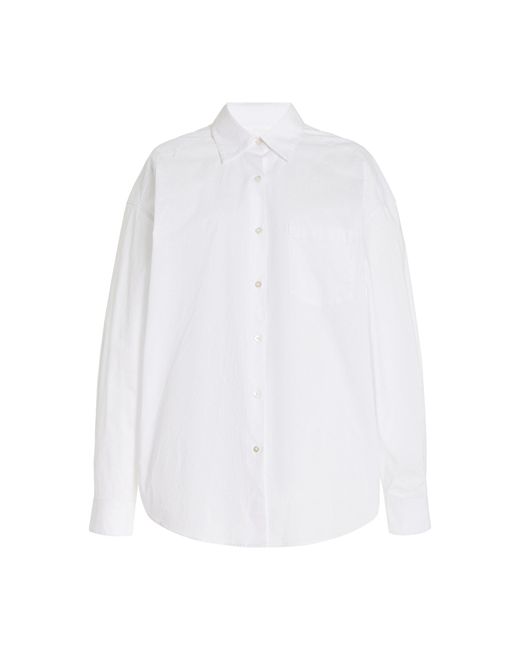 Solid & Striped White X Sofia Richie Grainge Exclusive The Jancy Cotton Button Up Top
