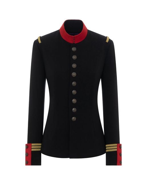 Ralph Lauren Black Wilmington Wool Military Jacket