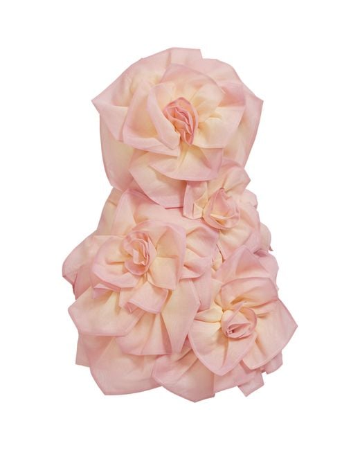 Aje. Pink Johanna Flower-Detailed Cotton Mini Dress