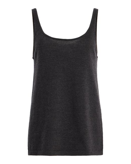 DL1961 Black Scoop Neck Merino Wool Knit Tank