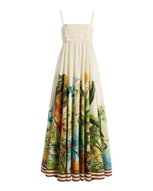 ALÉMAIS White Toucan Tango Organic Cotton Midi Dress