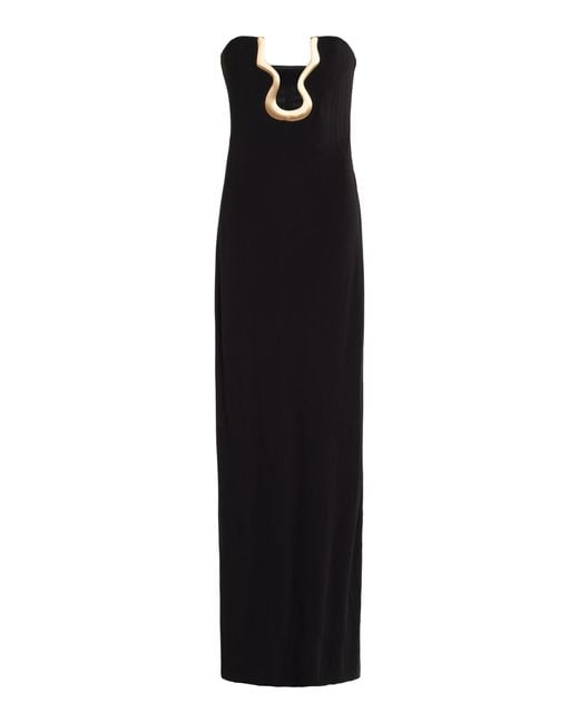 Cult Gaia Black Abril Crepe Bustier Gown