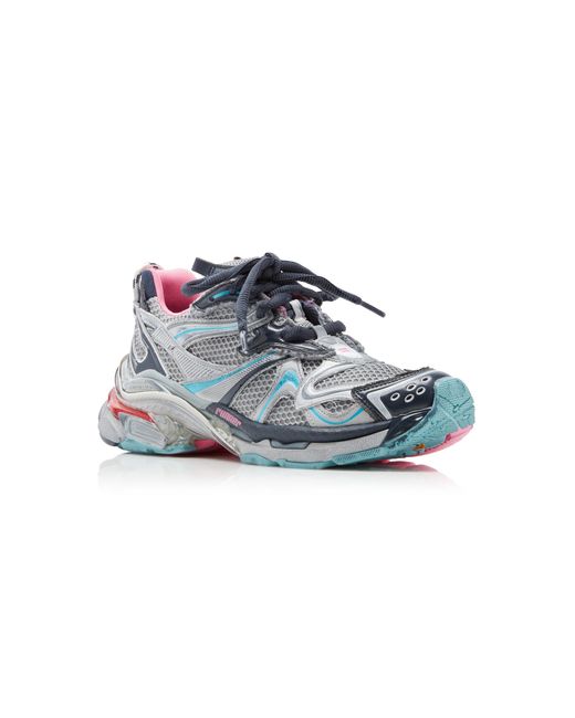 Balenciaga Blue Runner 2 Mesh And Rubber Sneakers
