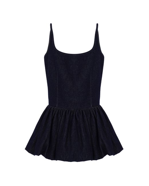 Zeynep Arcay Blue Peplum Denim Top
