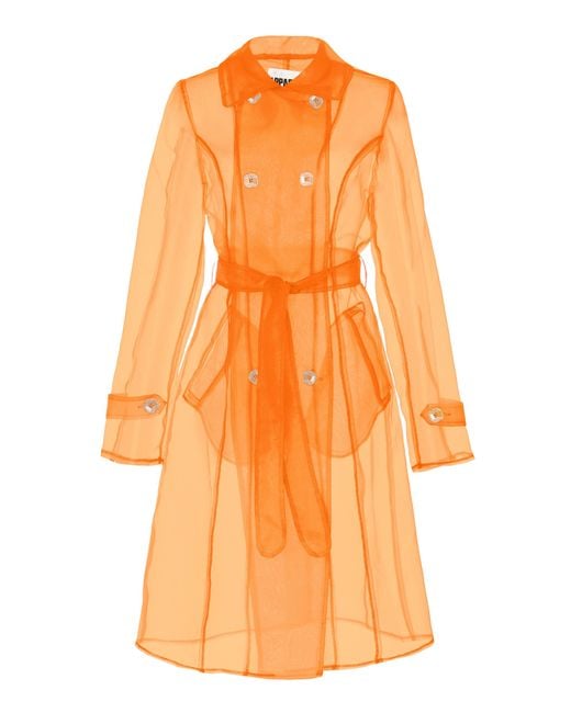 Apparis Orange Oliva Organza Sheer Trench Coat