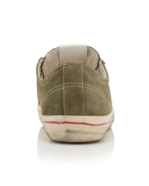 Golden Goose Deluxe Brand Green V-star 2 Leather-trimmed Suede Sneakers