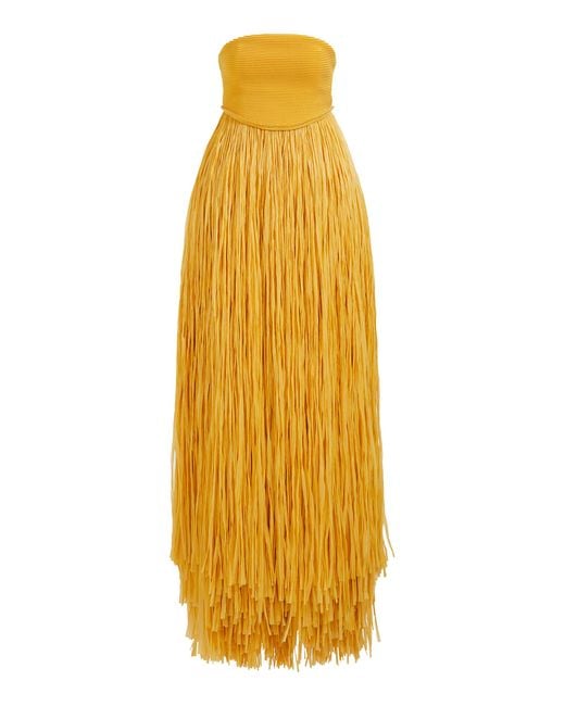 aje raffia dress orange Aje orange raffia fringe knit dress by Aje