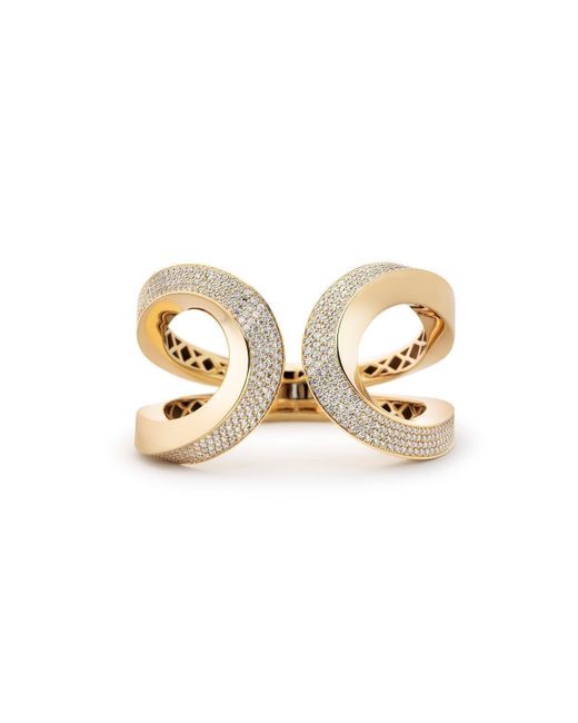 Engelbert 1920 Metallic Aurea Omnia Cuff; Pavé Diamonds And 18K