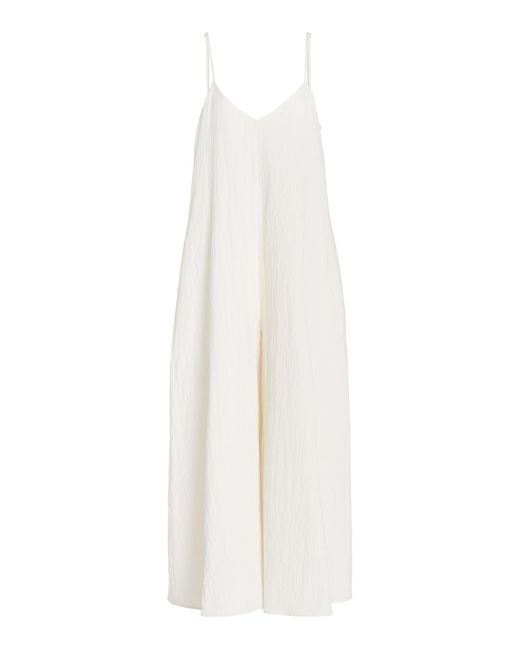 Mara Hoffman White Carly Cotton And Linen-blend Jumpsuit