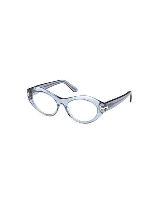 Emilio Pucci Blue Oval-Frame Acetate Sunglasses