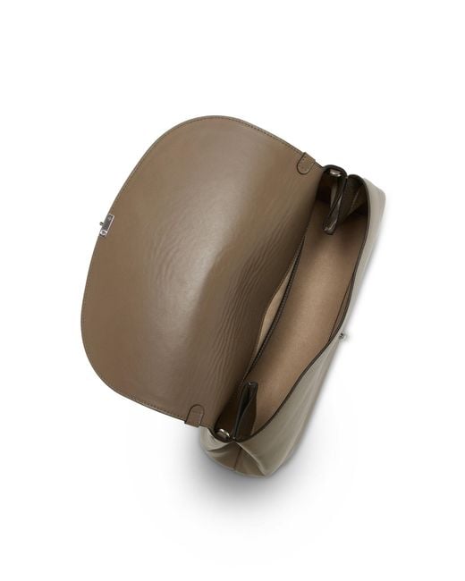 Totême  Gray T-Lock Leather Satchel