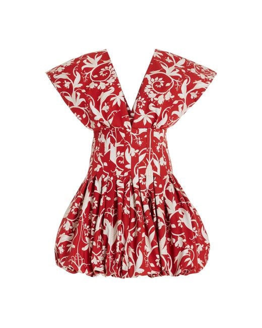 Agua Bendita Red Annato Maiz Linen Mini Dress