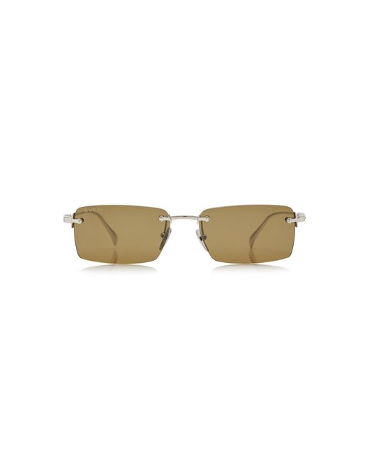 Gucci Brown Square-Frame Metal Sunglasses