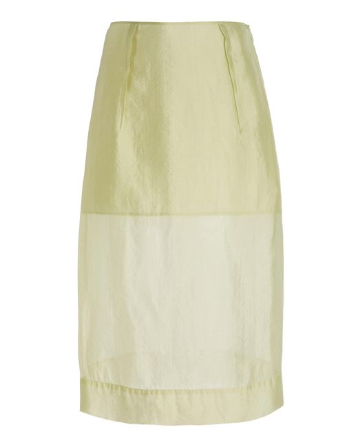 THE GARMENT Yellow Gilian Organza Midi Skirt