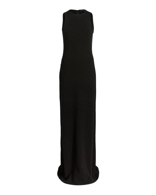 Proenza Schouler Black Lorna Cotton-Blend Striated Suiting Maxi Dress